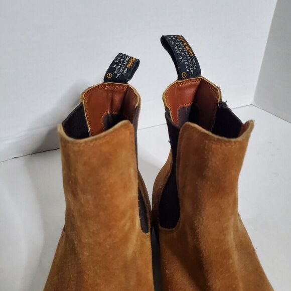 Superdry Tan Suede Chelsea Boots Size 10 Pull On Stretch Mens - Picture 11 of 16